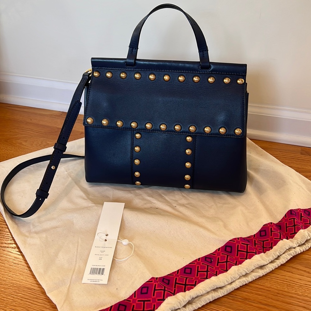 Tory Burch Authentic Block-T Stud Satchel - image 1